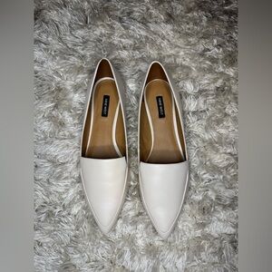 Nine West Women's White Pointed Loafers
